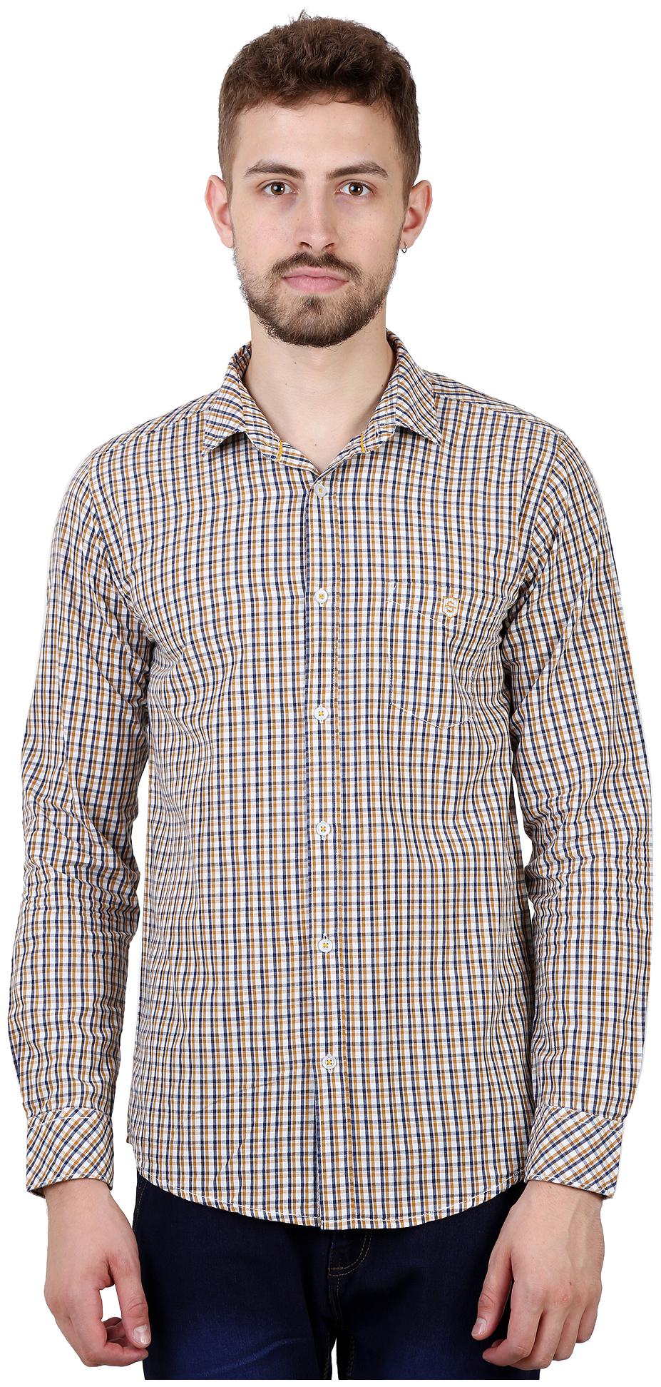 

Speak Men Yellow Checked Slim Fit Casual Shirt