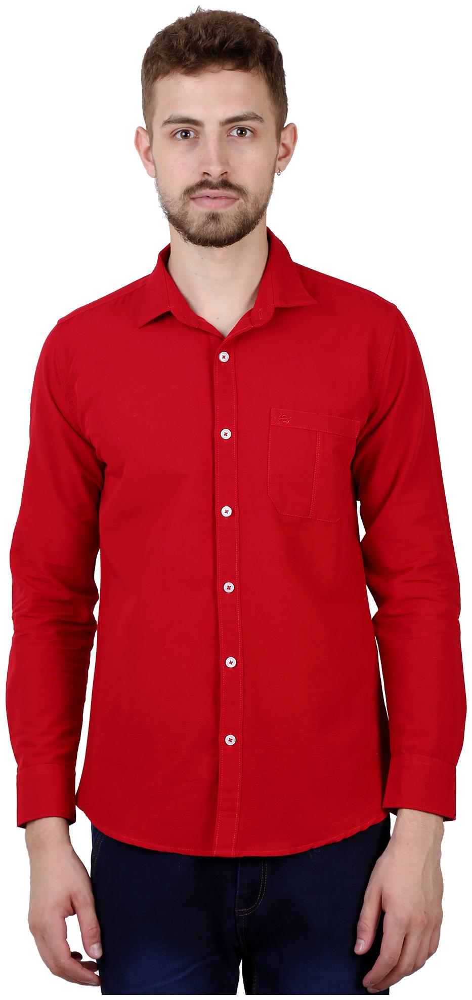 

Speak Men Red Solid Slim Fit Casual Shirt