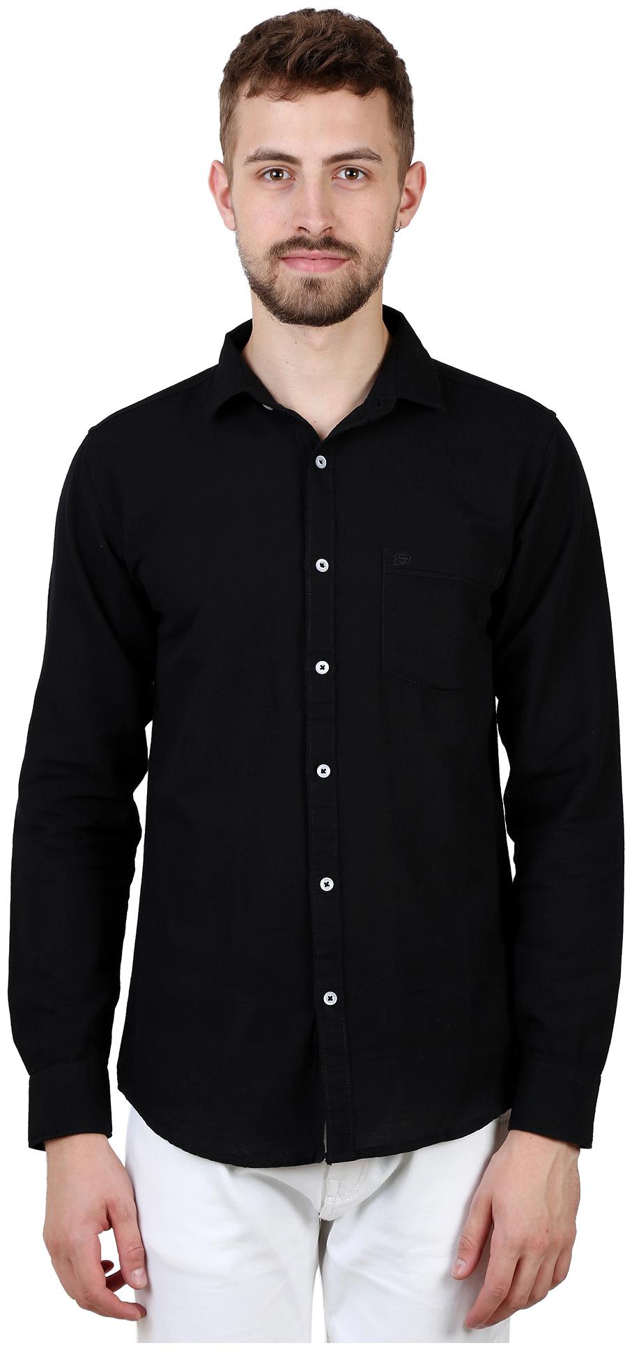 

Speak Men Black Solid Slim Fit Casual Shirt