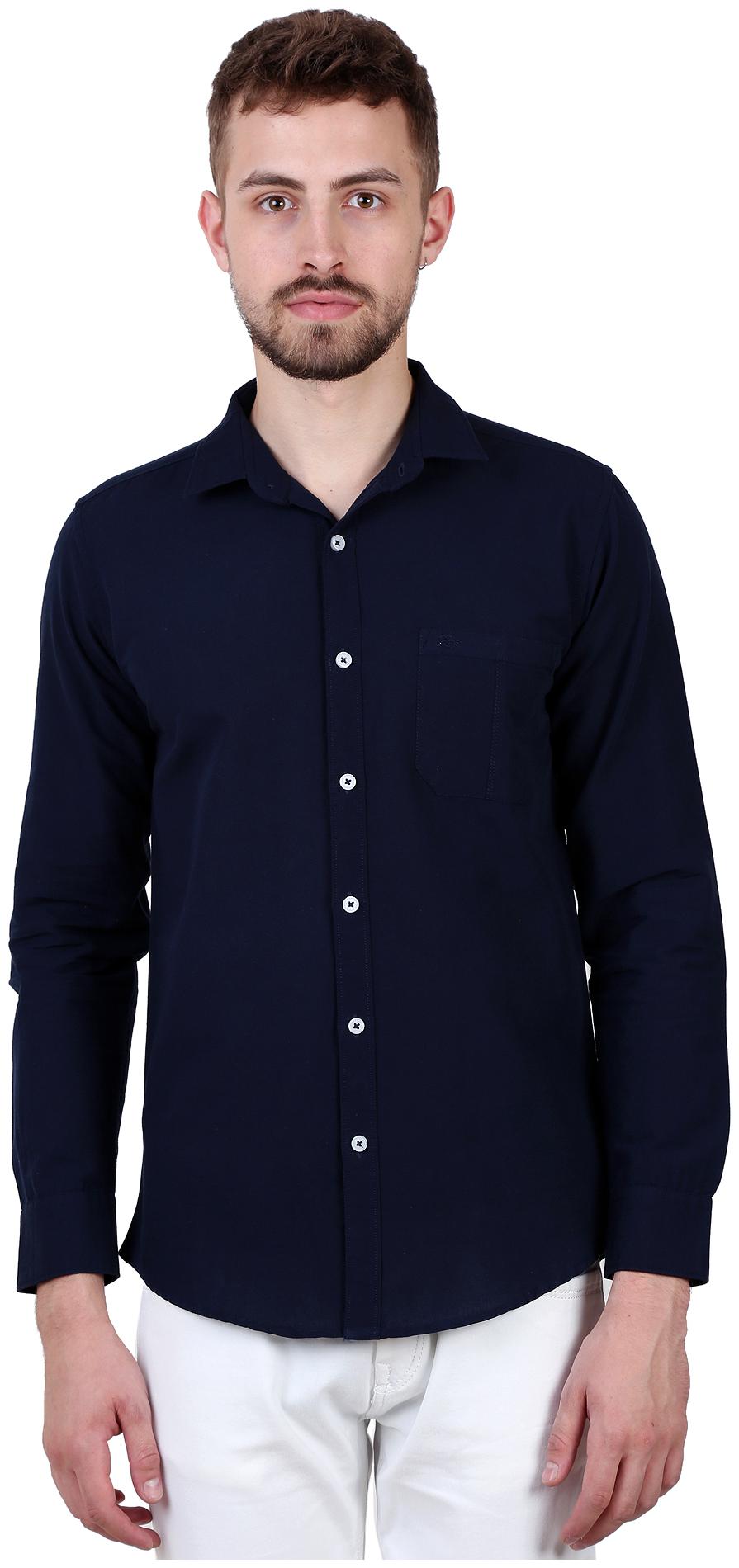 

Speak Men Blue Solid Slim Fit Casual Shirt