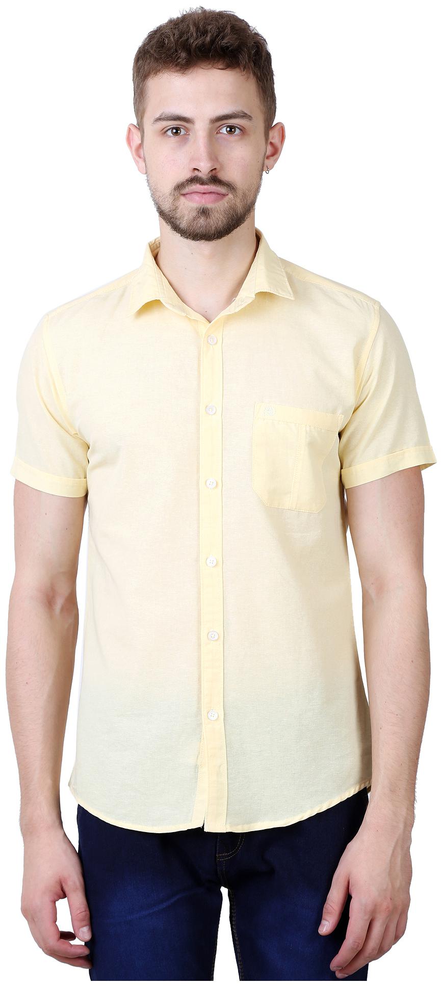 

Speak Men Yellow Solid Slim Fit Casual Shirt