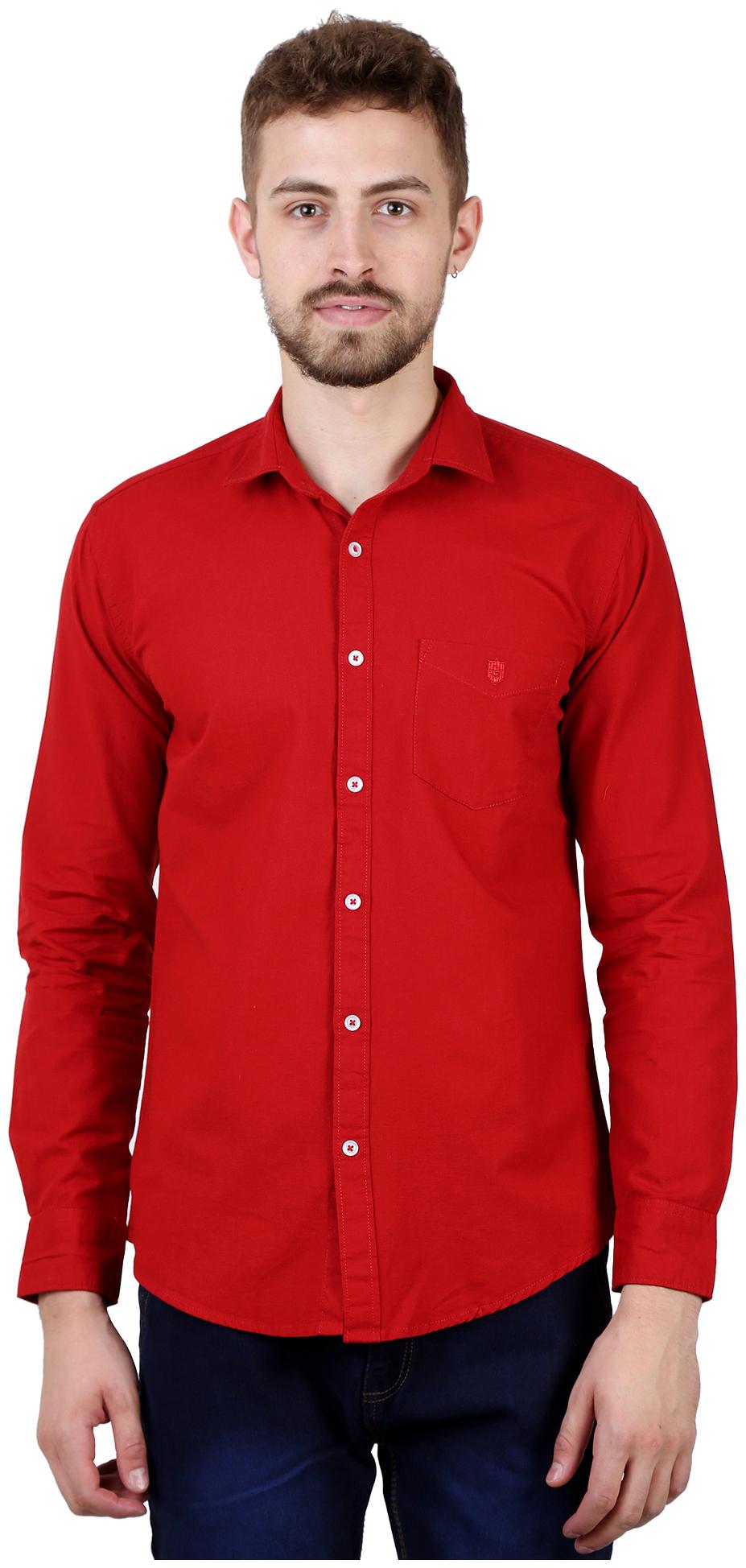 

Speak Men Red Solid Slim Fit Casual Shirt