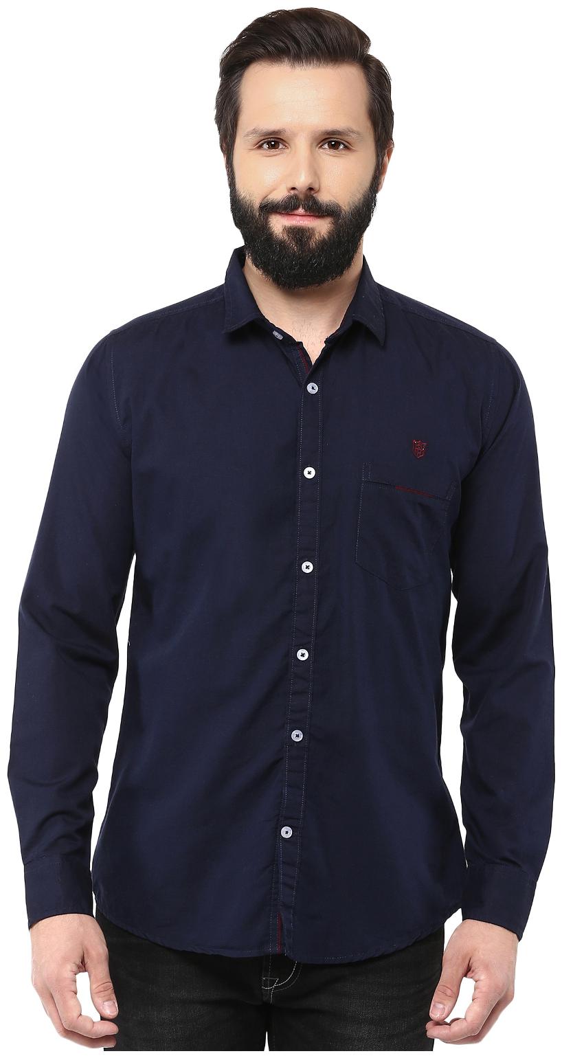 

Speak Men Blue Solid Slim Fit Casual Shirt
