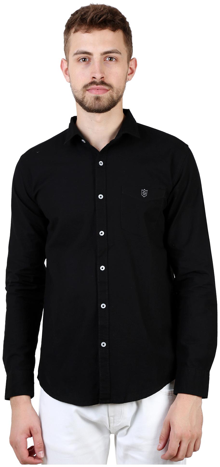 

Speak Men Black Solid Slim Fit Casual Shirt