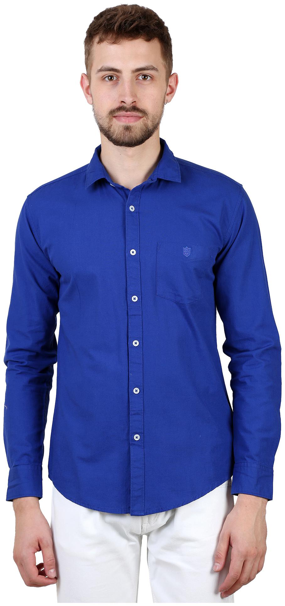 

Speak Men Blue Solid Slim Fit Casual Shirt