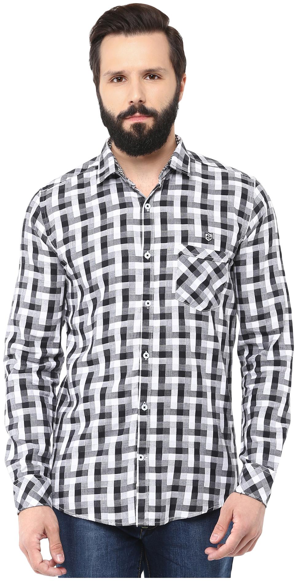 

Speak Men Black Checked Slim Fit Casual Shirt