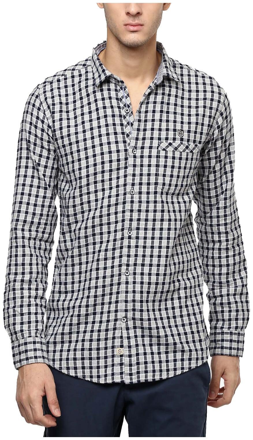

Speak Men Blue Checked Regular Fit Casual Shirt