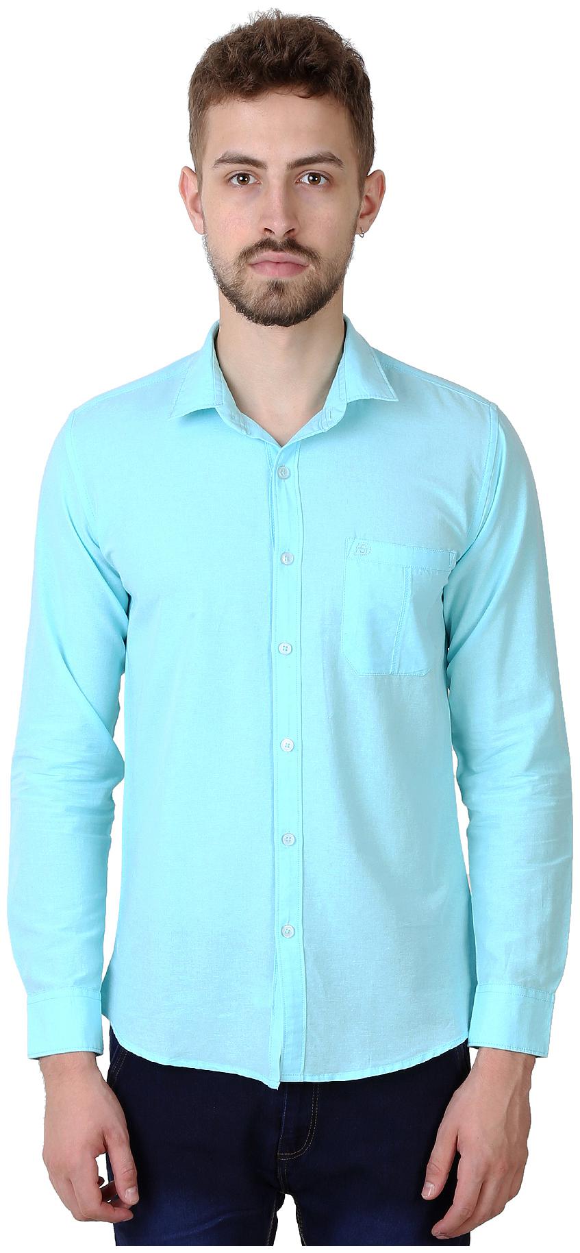 

Speak Men Blue Solid Slim Fit Casual Shirt