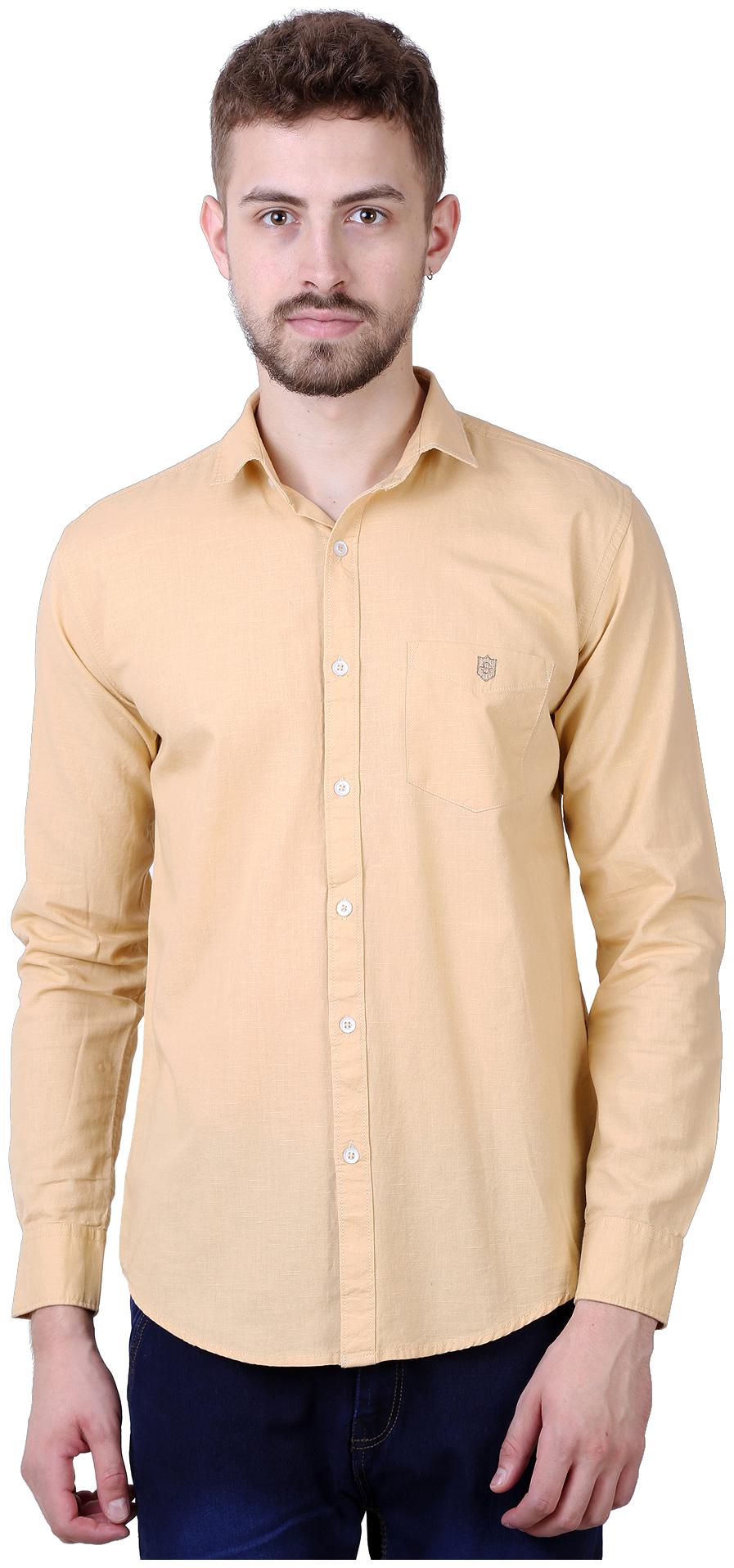 

Speak Men Beige Solid Slim Fit Casual Shirt