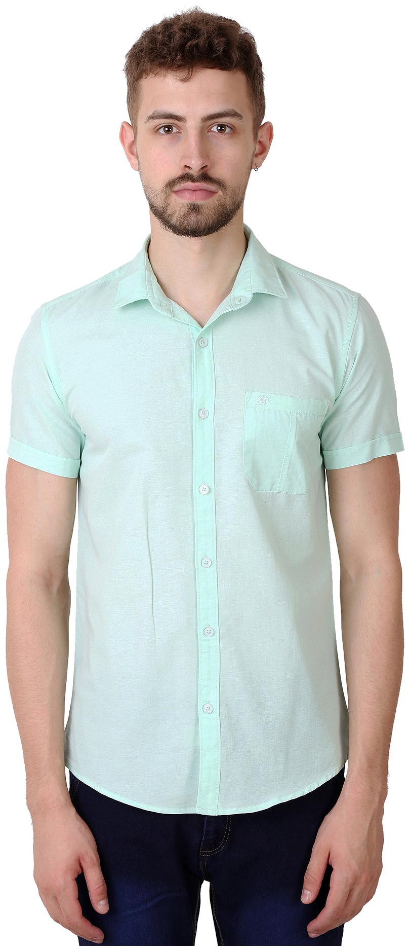 

Speak Men Green Solid Slim Fit Casual Shirt