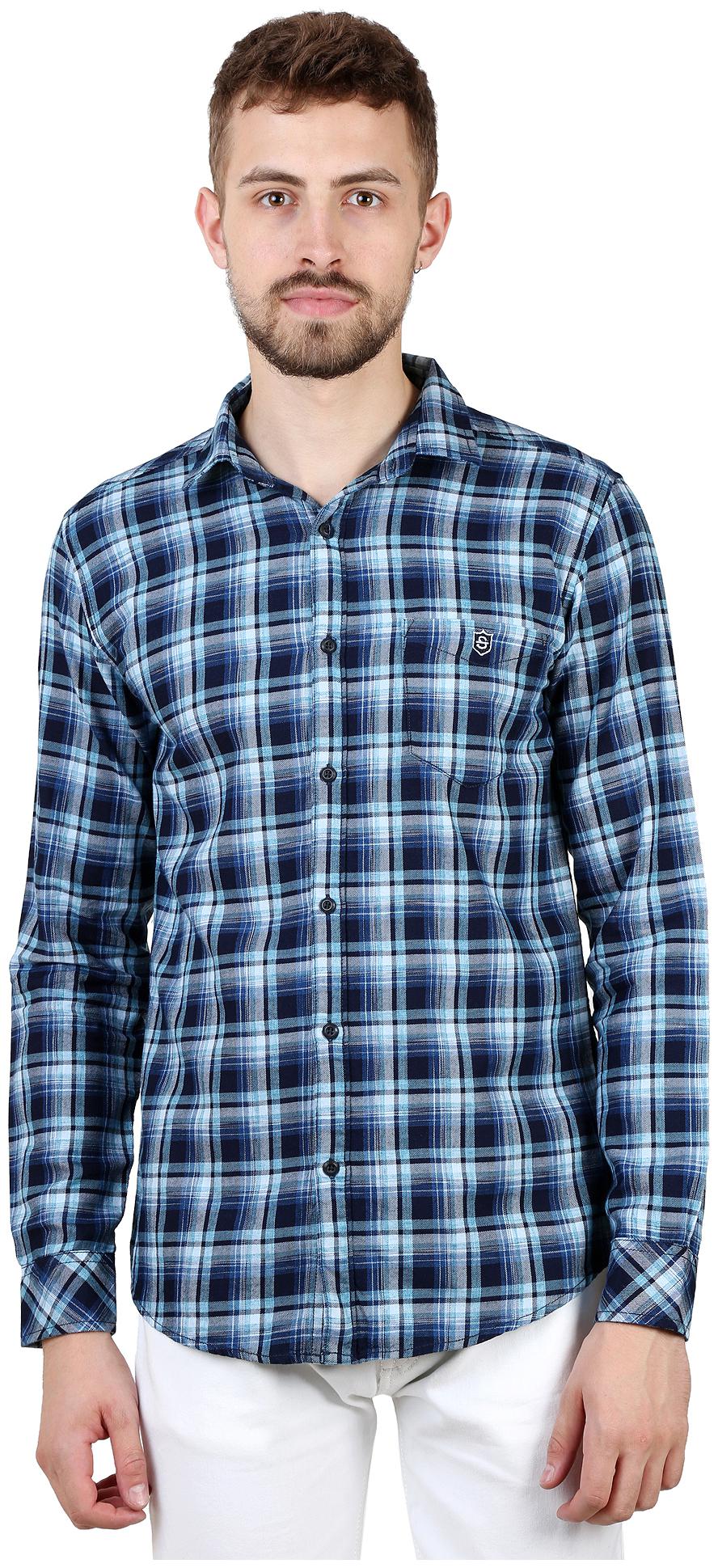

Speak Men Blue Checked Slim Fit Casual Shirt