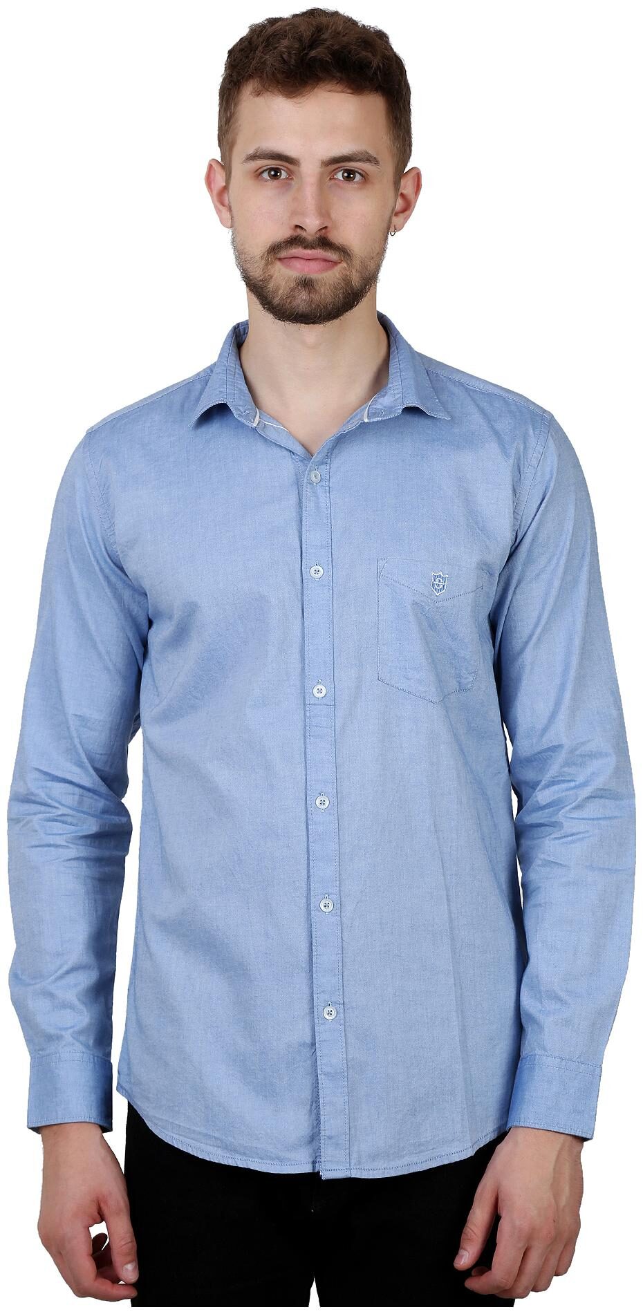 

Speak Men Blue Solid Slim Fit Casual Shirt