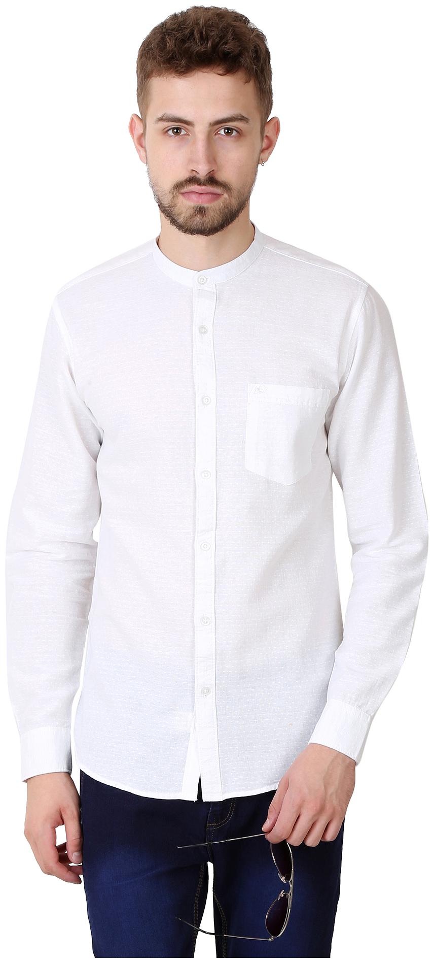 

Speak Men White Solid Slim Fit Casual Shirt