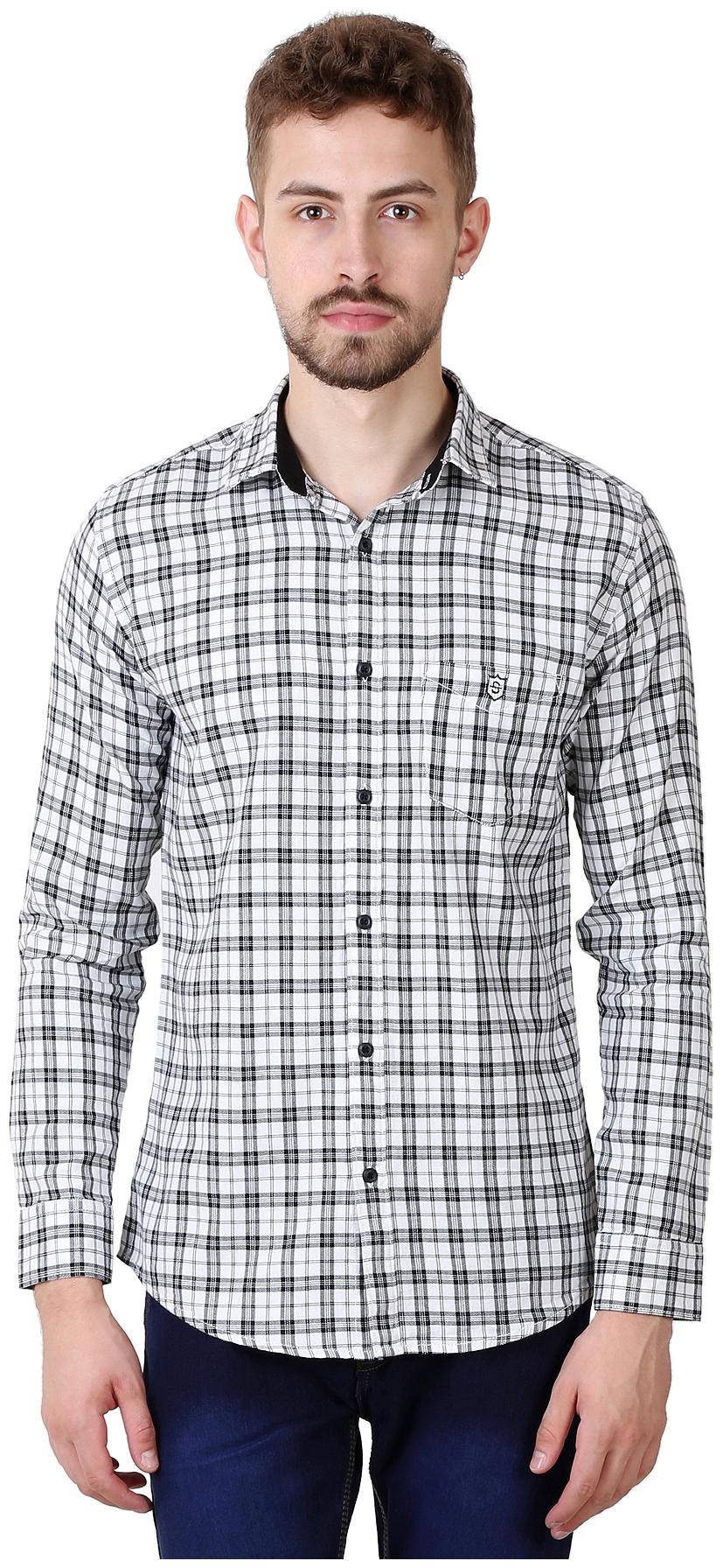 

Speak Men White Checked Slim Fit Casual Shirt