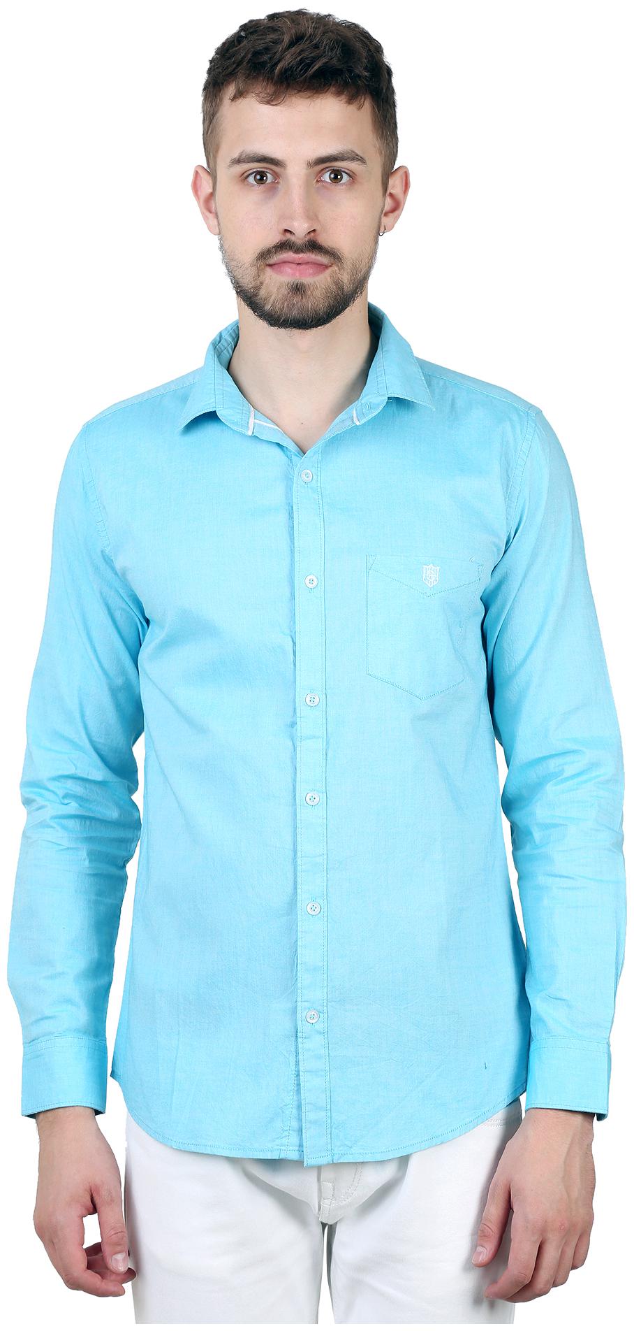 

Speak Men Blue Solid Slim Fit Casual Shirt