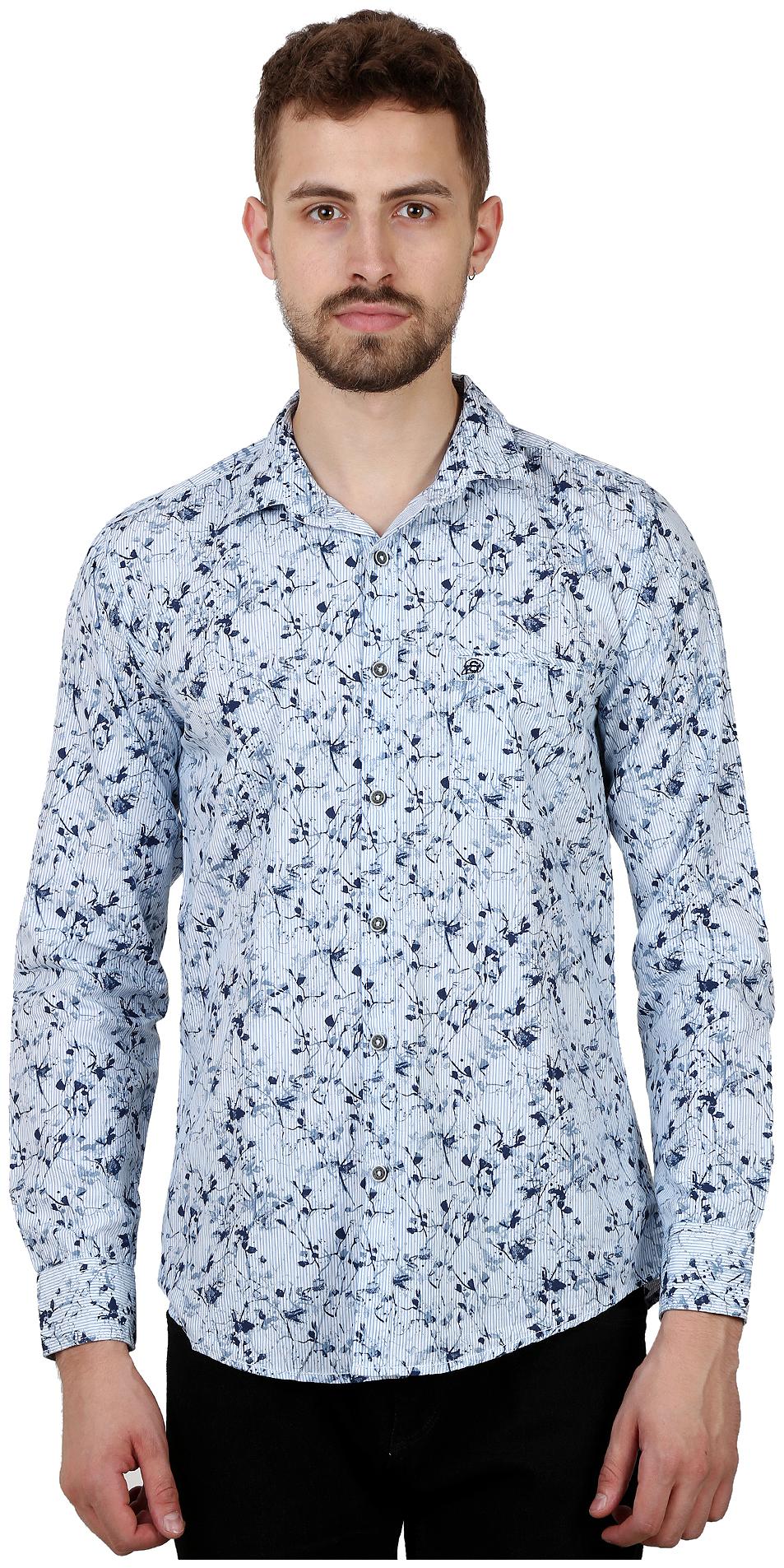 

Speak Men Blue Printed Slim Fit Casual Shirt