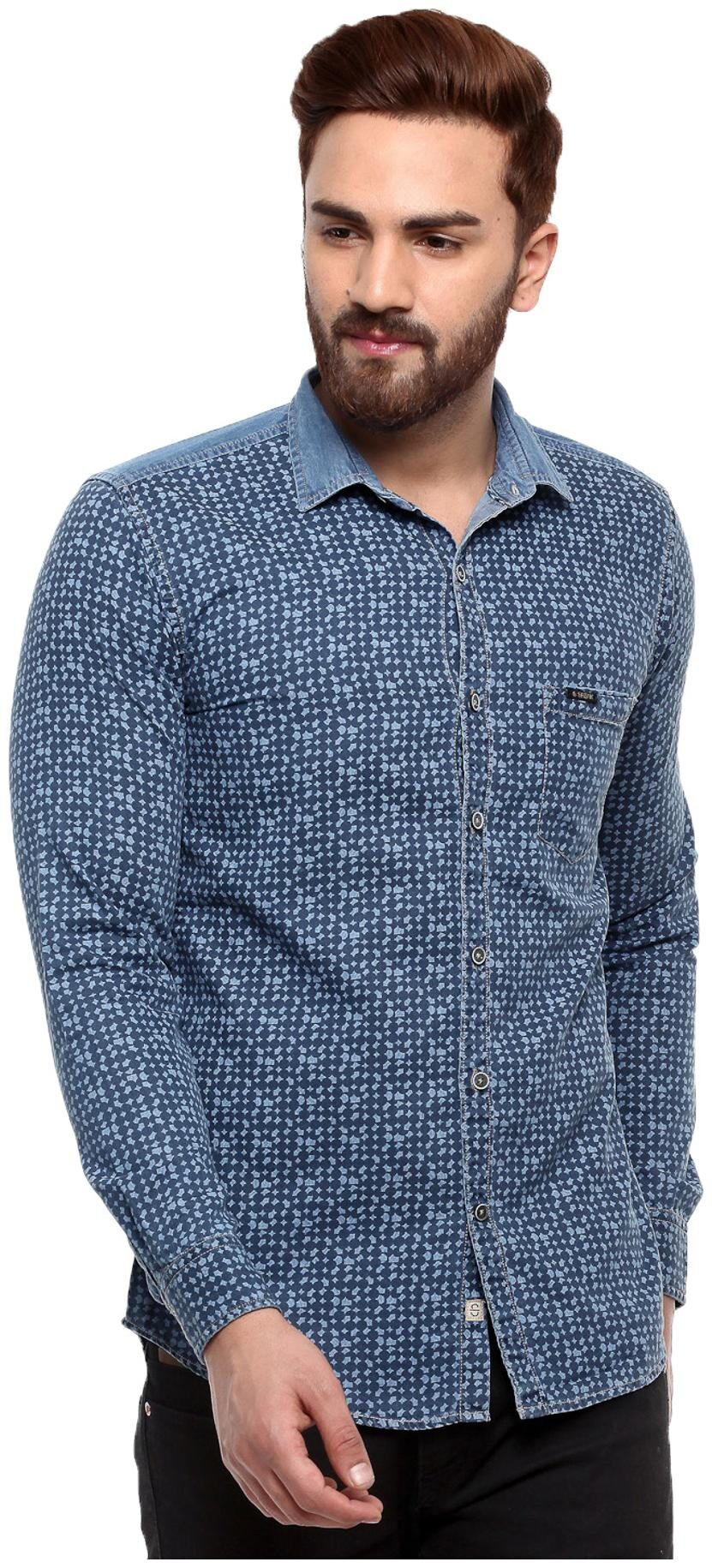 

Speak Men Blue Printed Slim Fit Casual Shirt