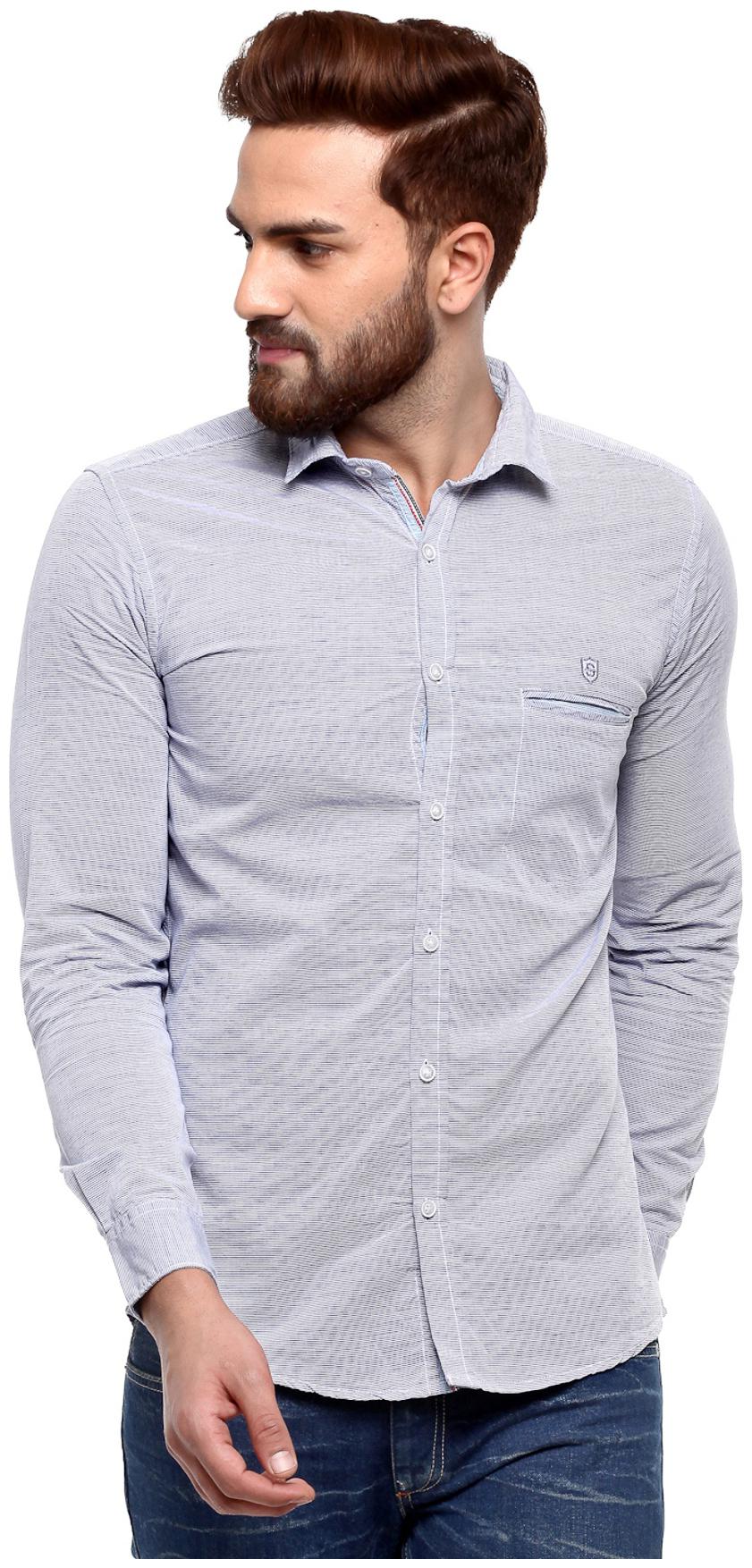 

SPEAK Mens Striped Shirt (Blue 42)