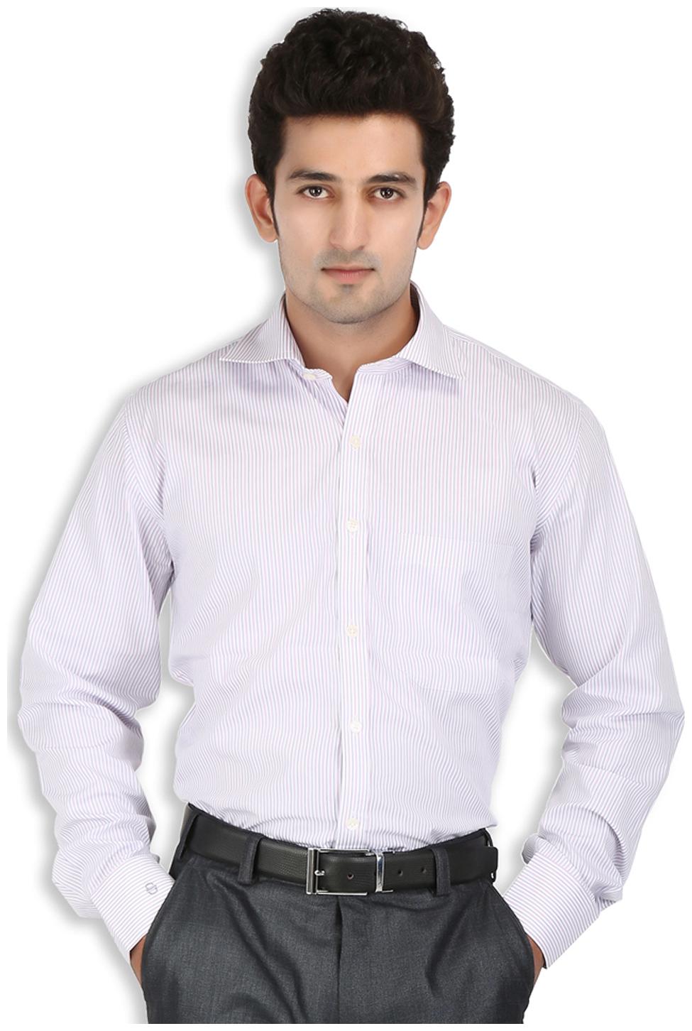 

Speak White And Pink Cotton Formal Shirt
