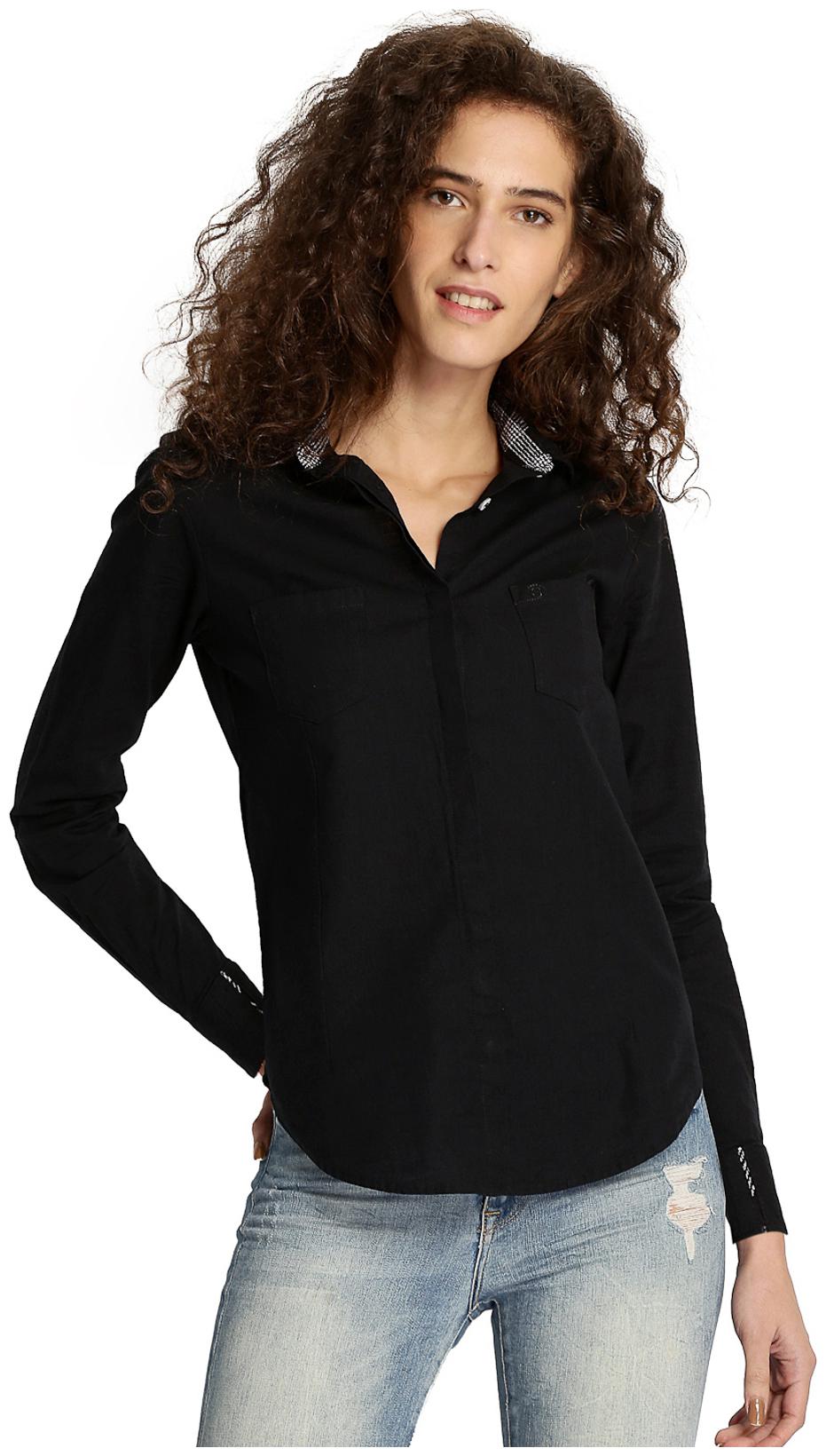 

Speak Women Black Solid Regular Fit Shirt