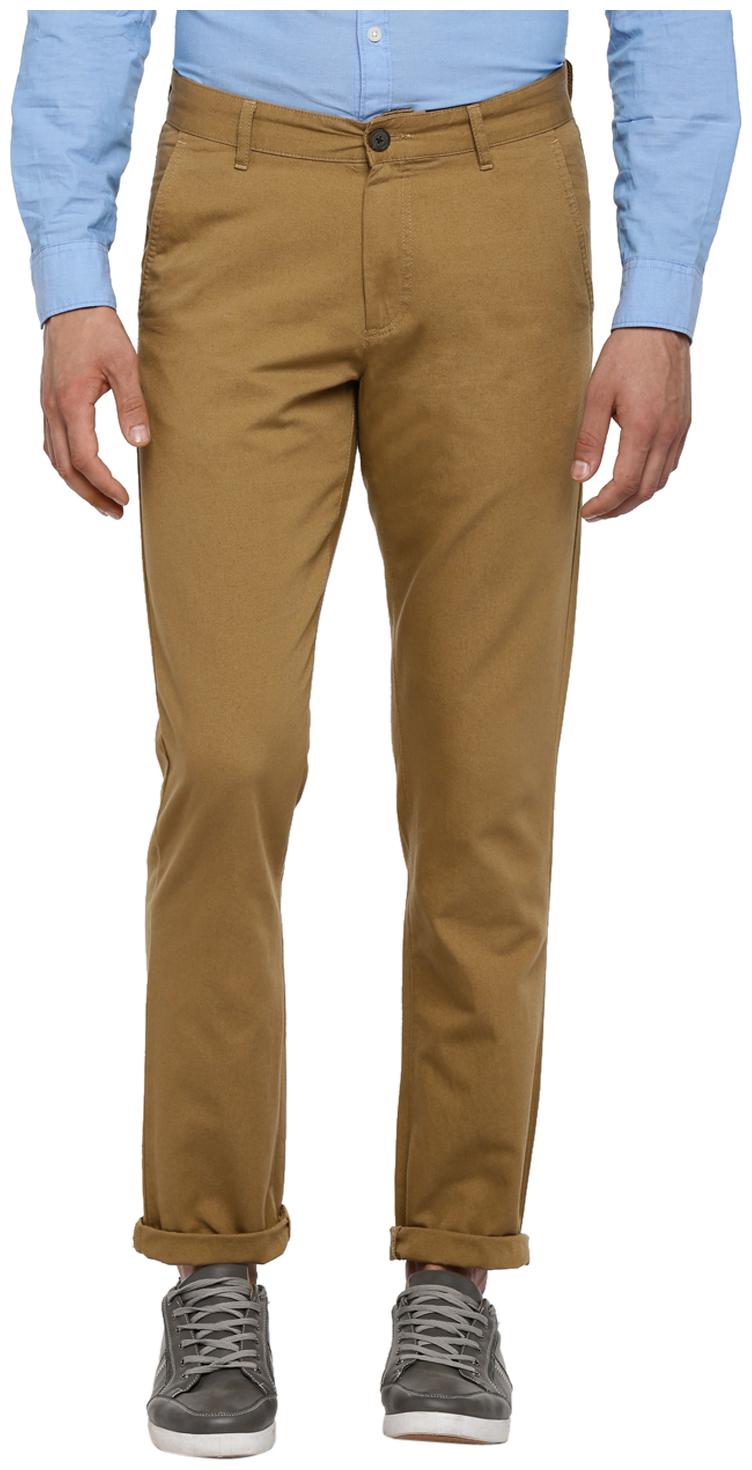 

Spiritus by Pantaloons Men Brown Solid Slim fit Wrinkle free Regular trousers