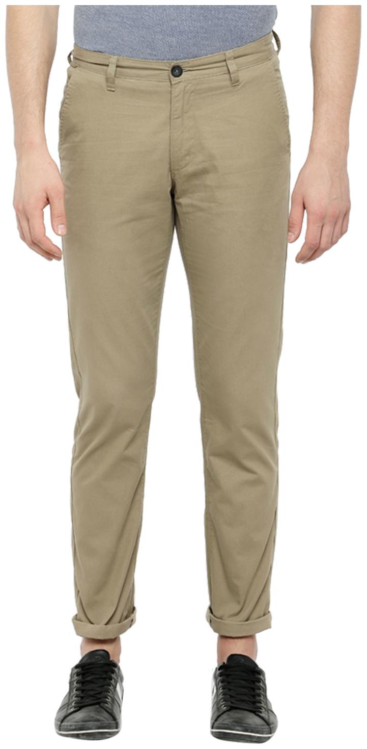 

Spiritus by Pantaloons Men Green Solid Slim fit Regular trousers