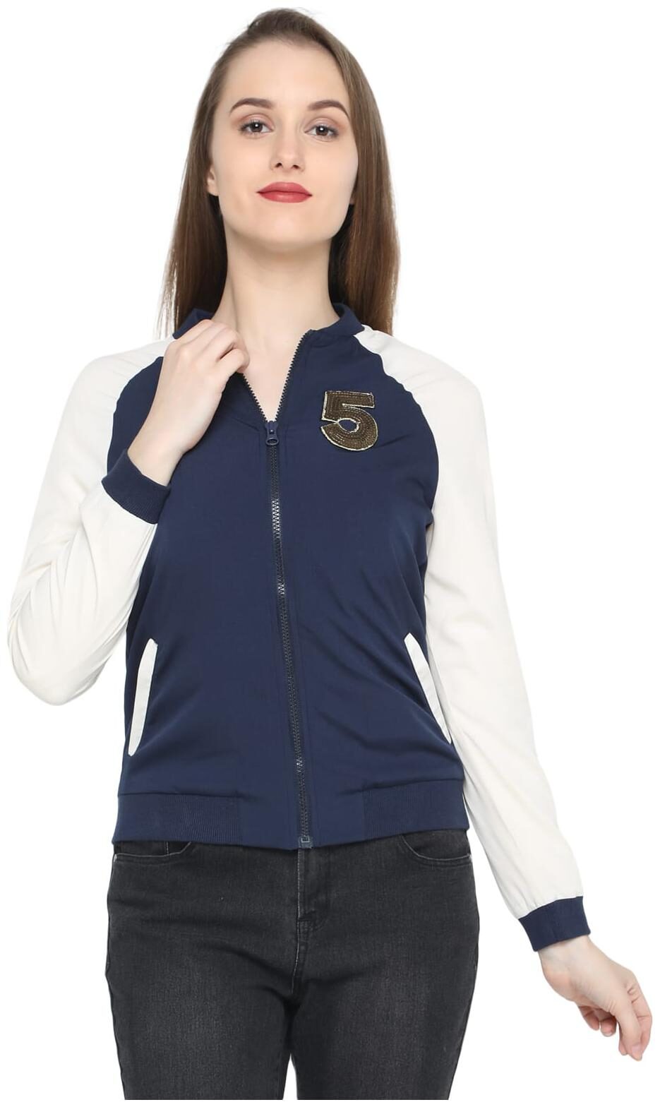 

Splash Women Self Design Regular Jacket - Blue