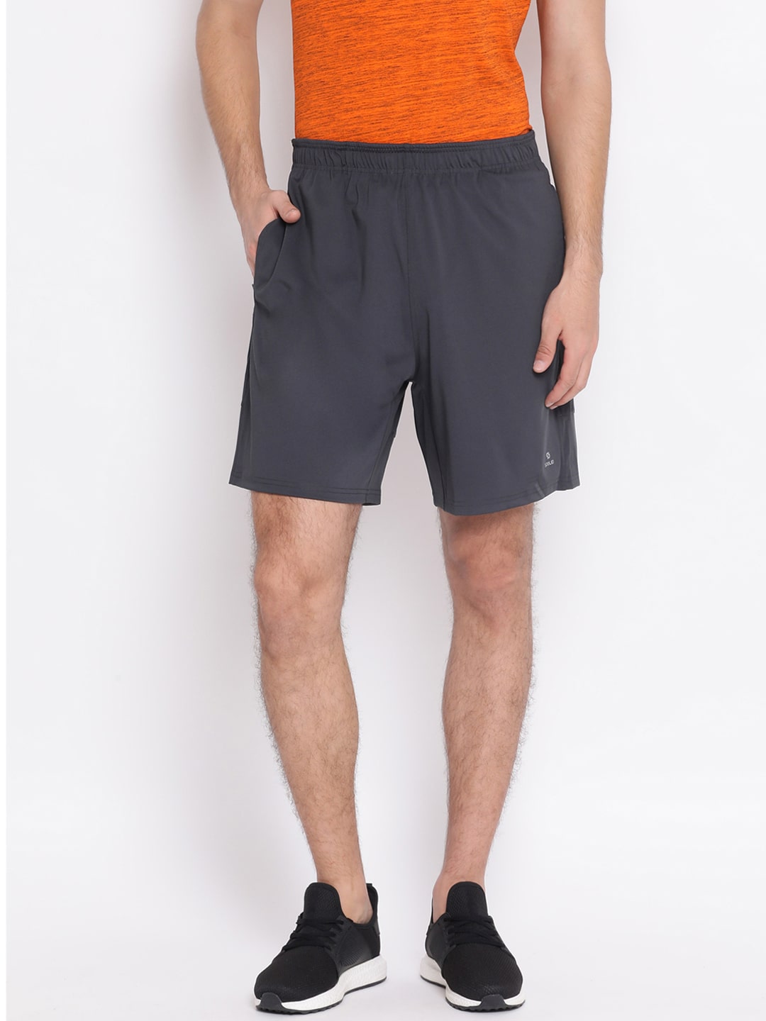 

SPOLEI Polyester Solid Grey Color Sports Shorts for Men