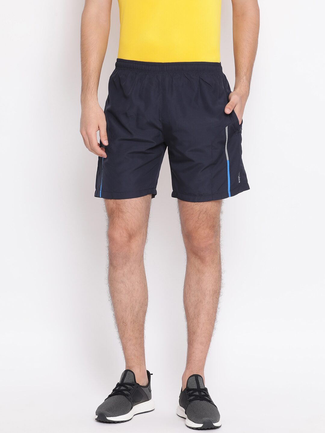 

SPOLEI Polyester Solid Blue Color Sports Shorts for Men
