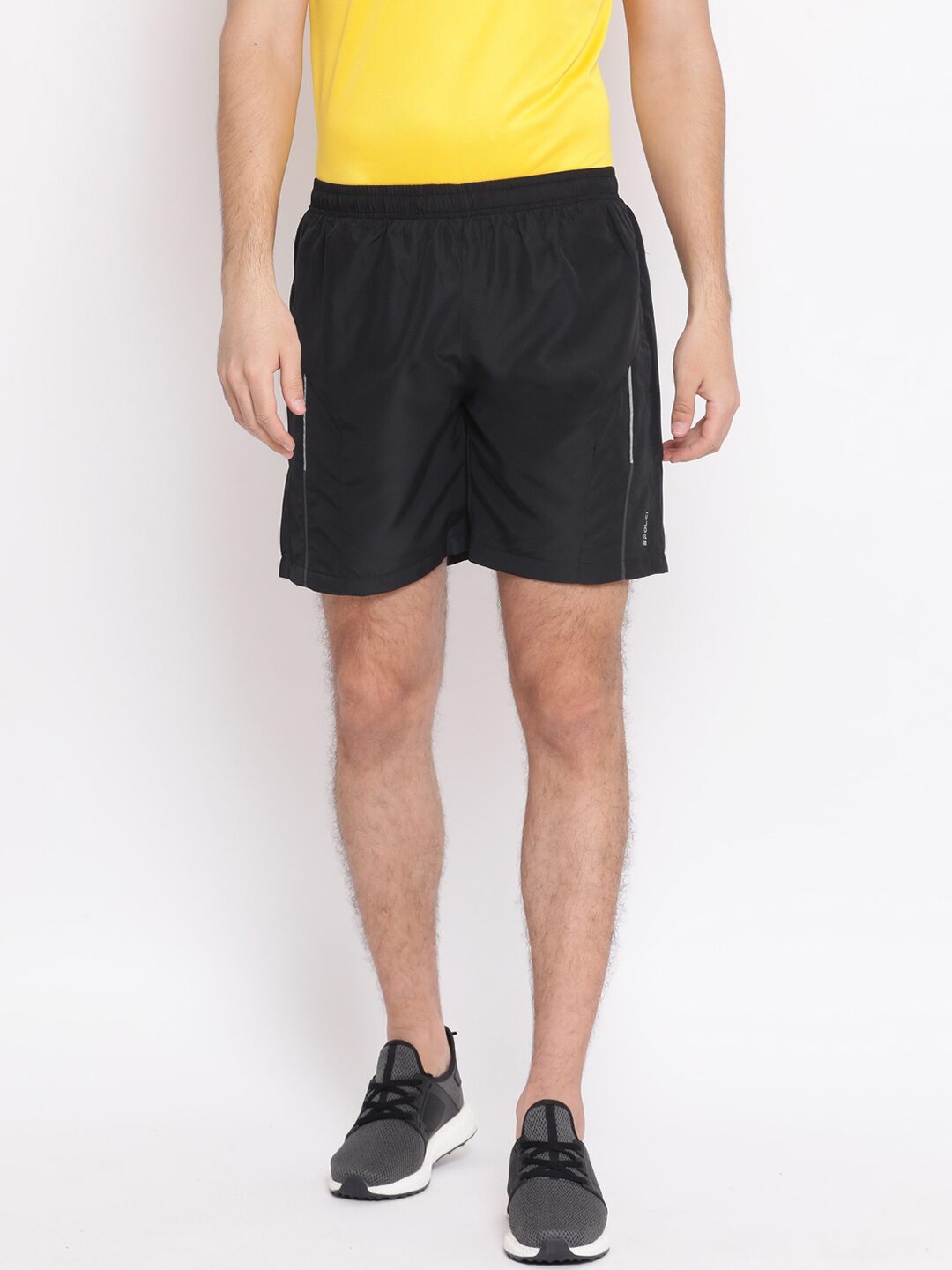 

SPOLEI Polyester Solid Black Color Sports Shorts for Men