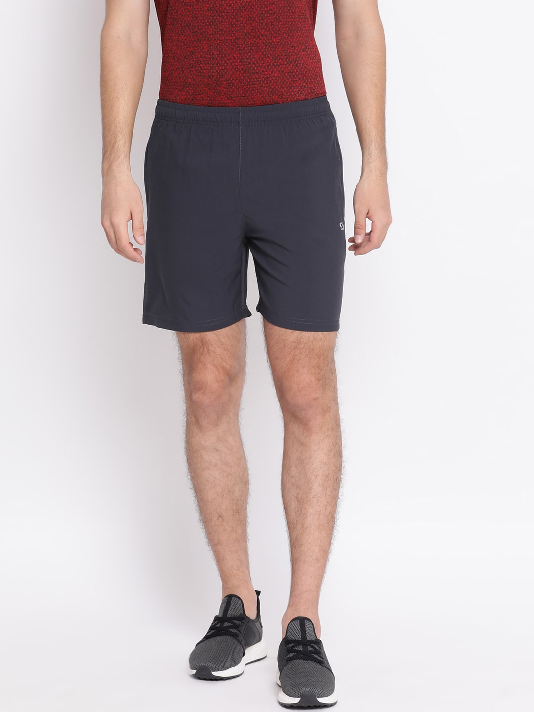 

SPOLEI Polyester Solid Grey Color Sports Shorts for Men