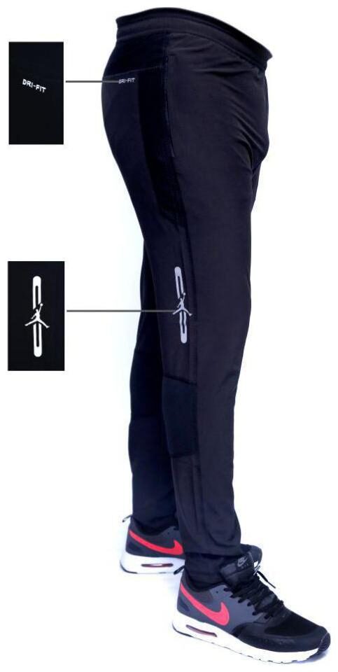 

Sportswear Black Polyester Lycra Trackpants