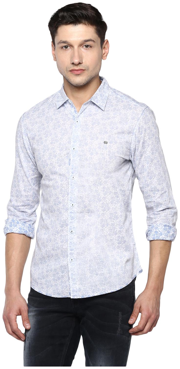 

Spykar Men Blue Printed Slim Fit Casual Shirt