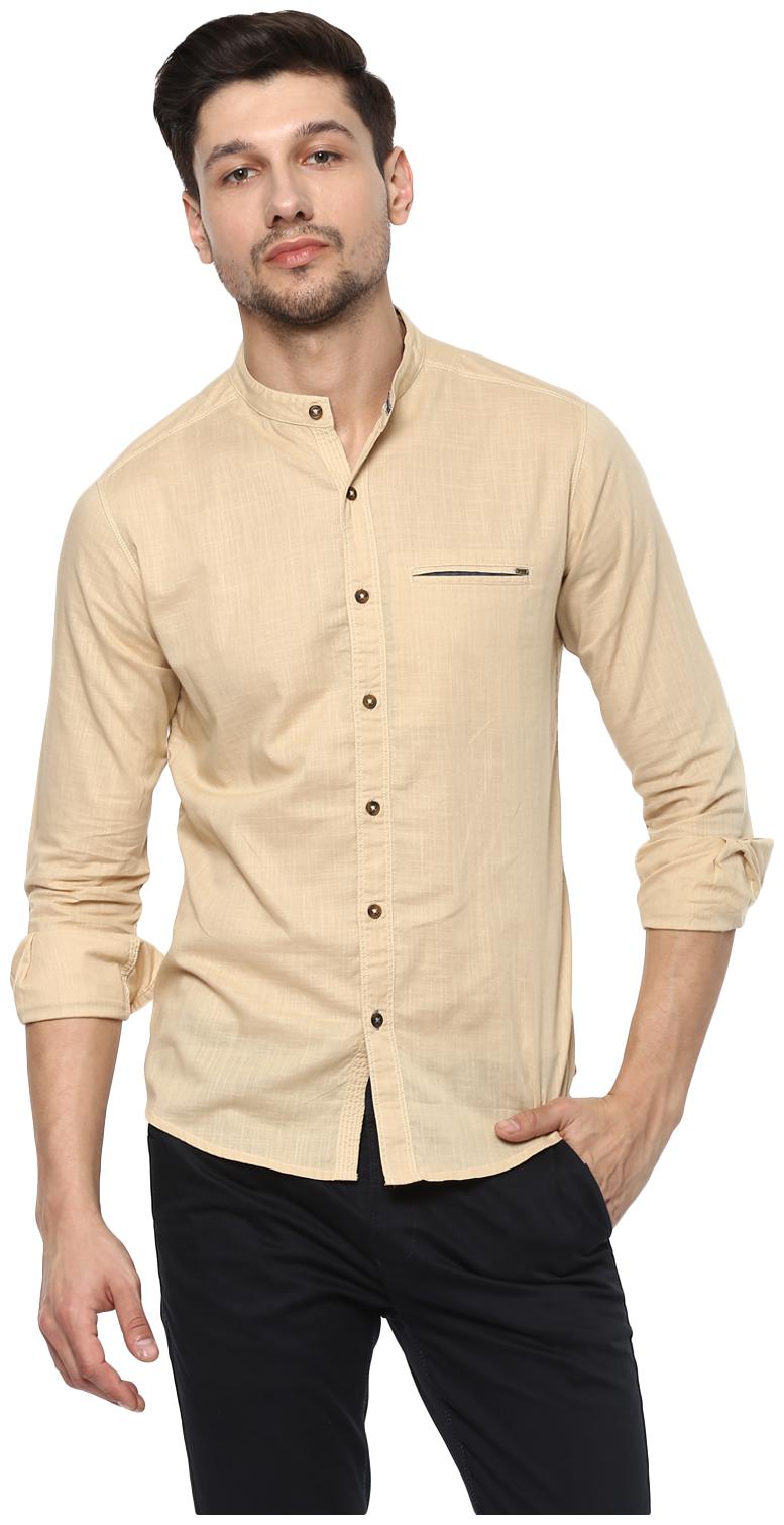 

Spykar Men Beige Solid Slim Fit Casual Shirt