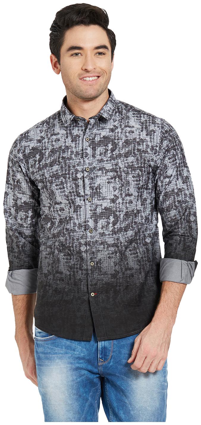 

Spykar Men Black Printed Slim Fit Casual Shirt