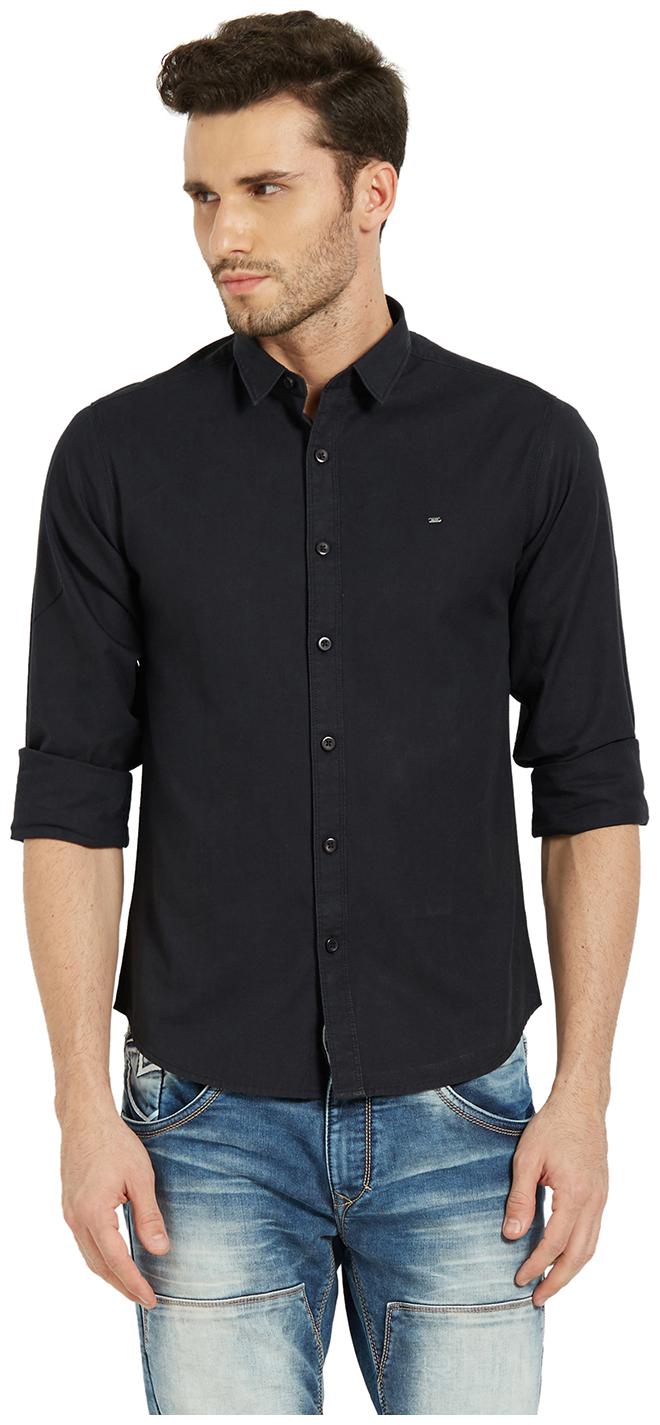 

Spykar Men Black Solid Slim Fit Casual Shirt