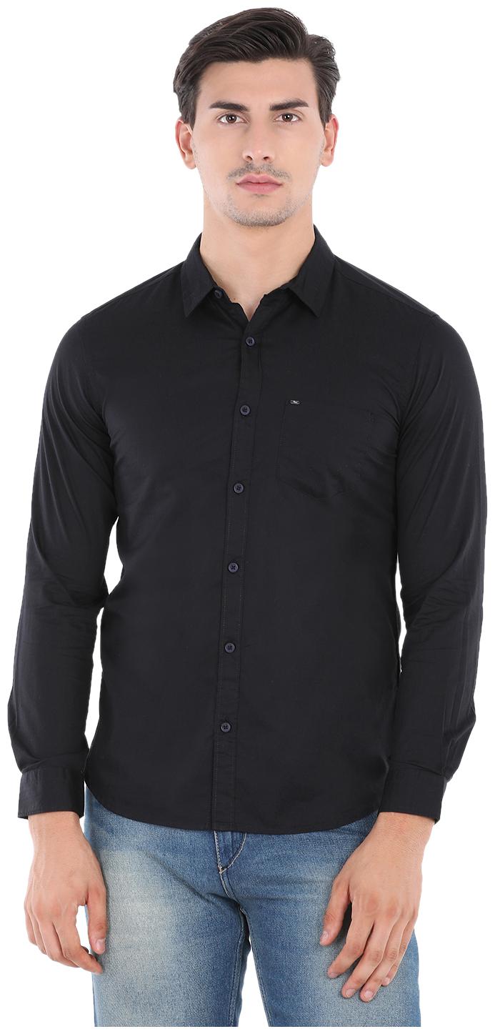 

Spykar Men Black Solid Slim Fit Casual Shirt