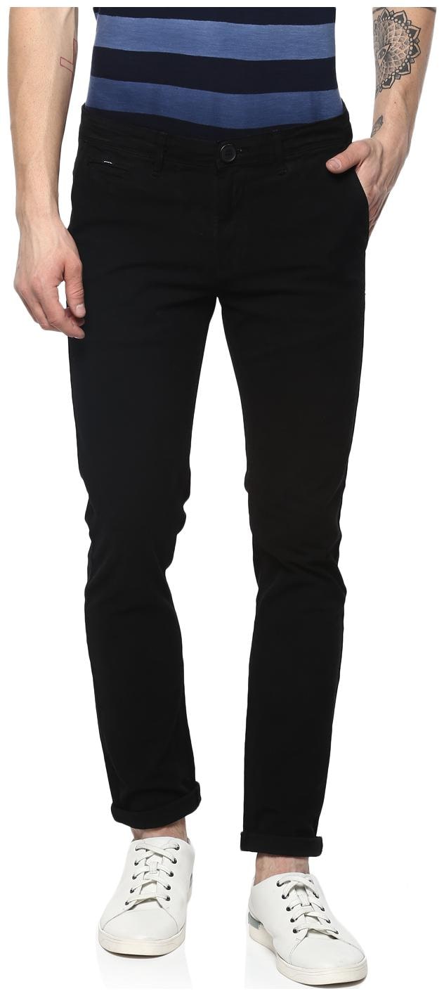 

Spykar Men Black Solid Slim fit Chinos