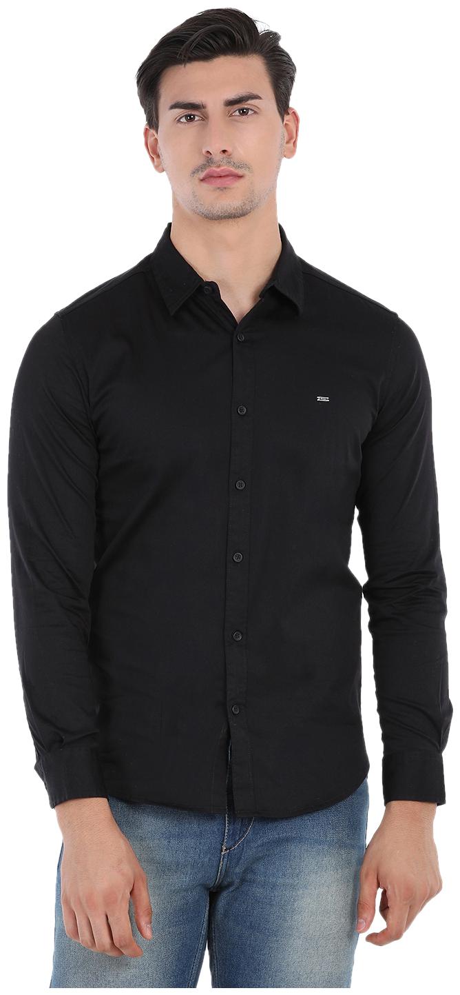 

Spykar Men Black Solid Slim Fit Casual Shirt
