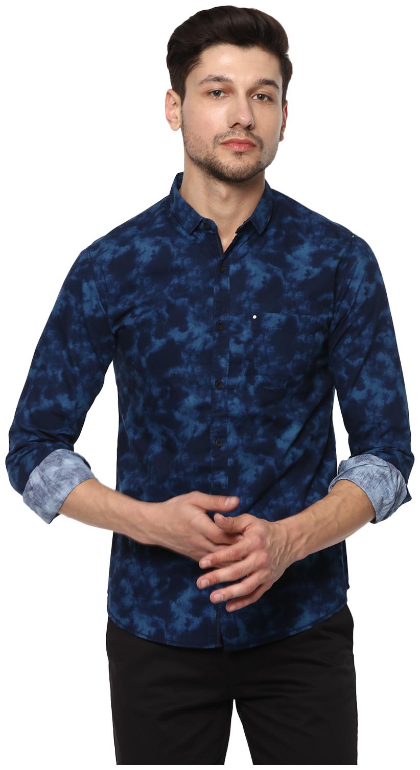 

Spykar Men Blue Printed Slim Fit Casual Shirt