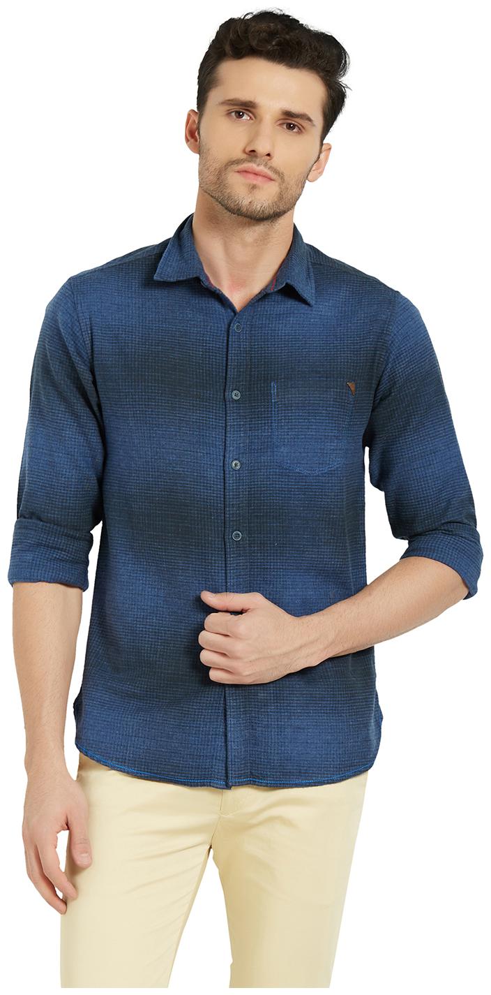 

Spykar Men Blue Checked Slim Fit Casual Shirt