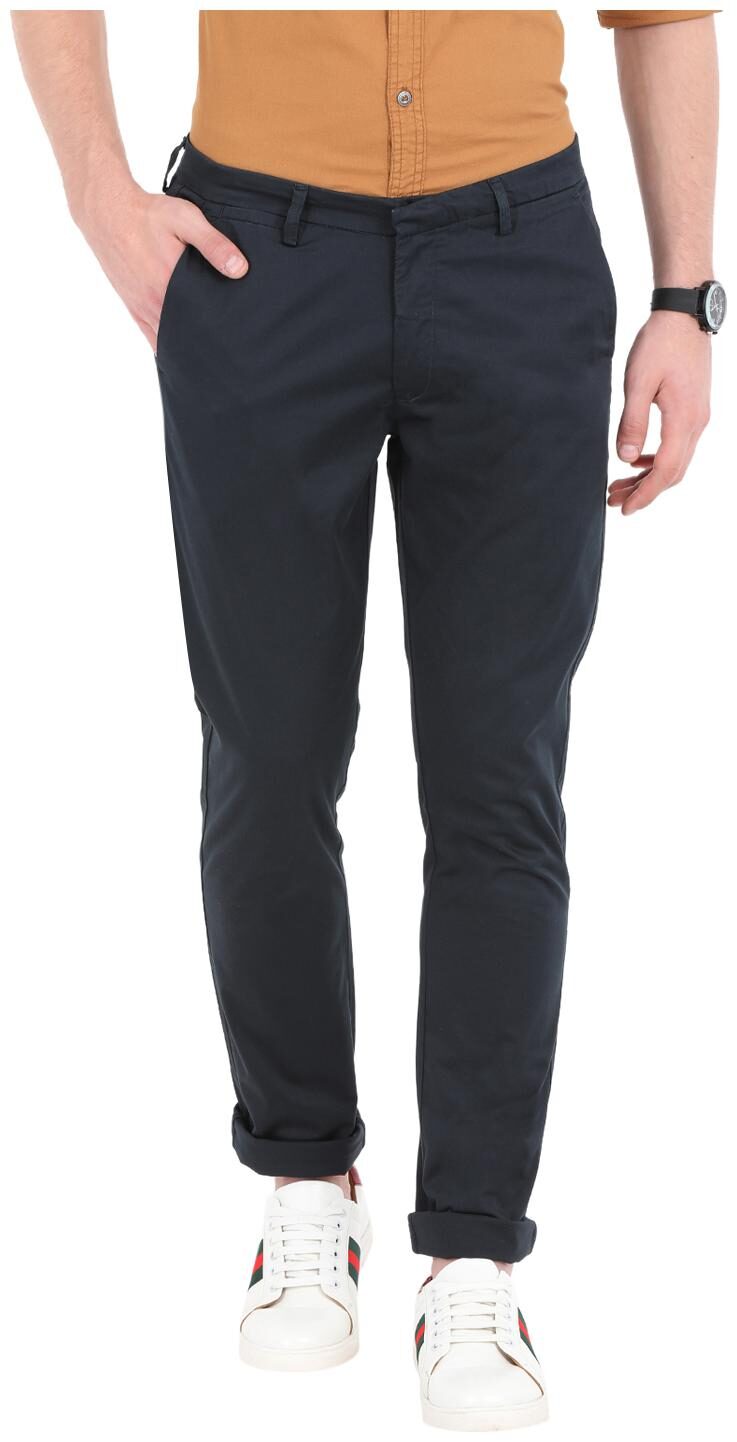 

Spykar Men Blue Solid Slim fit Chinos