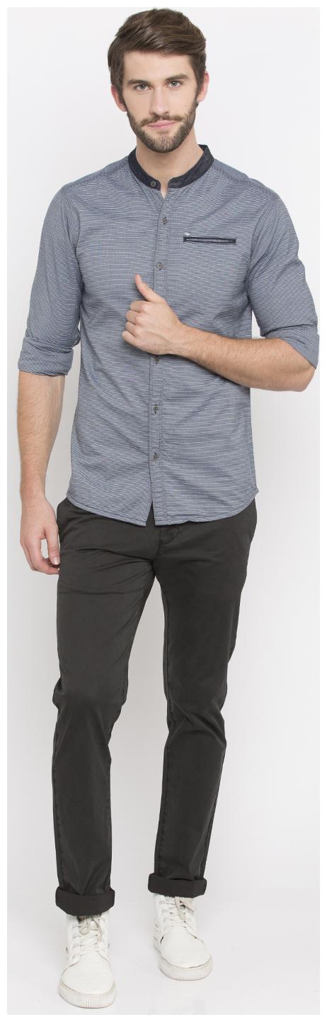 

Spykar Men Blue Horizontal Stripes Slim Fit Casual Shirt