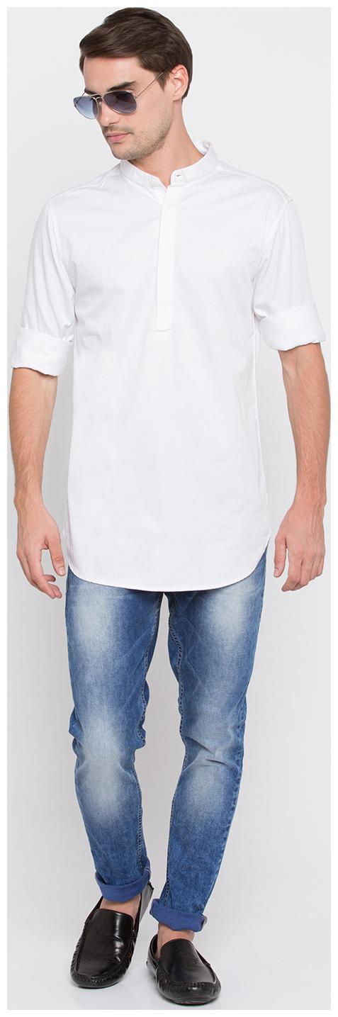 

Spykar Men White Solid Slim Fit Casual Shirt