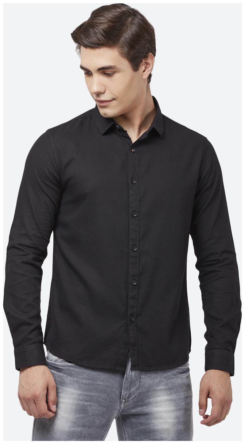 

Spykar Men Black Solid Slim Fit Casual Shirt