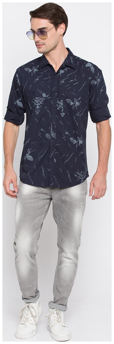 

Spykar Men Blue Floral Slim Fit Casual Shirt