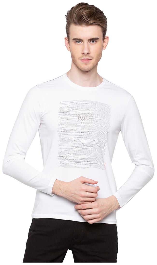 

Spykar Men White Slim fit Cotton Round neck T-Shirt - Pack Of 1