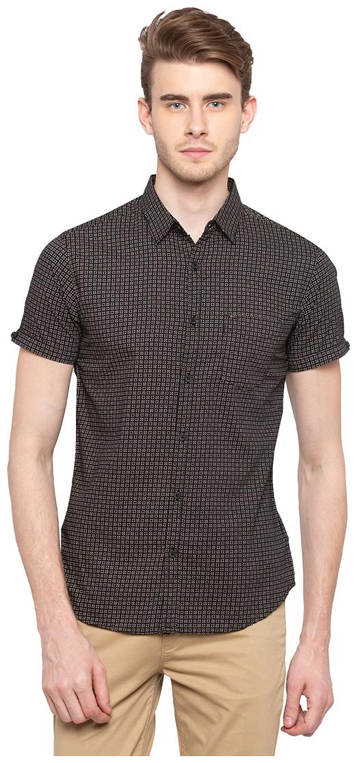 

Spykar Men Black Printed Slim Fit Casual Shirt