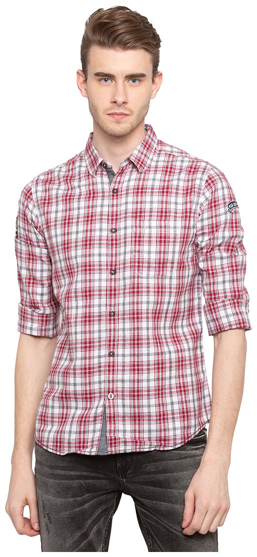 

Spykar Men Red Checked Slim Fit Casual Shirt