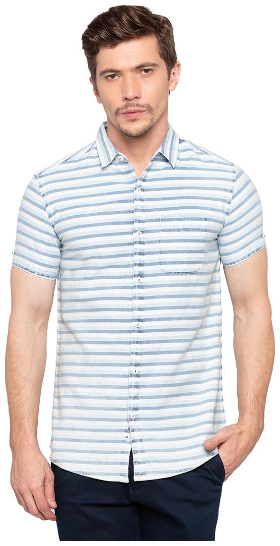 

Spykar Men Blue Vertical Stripes Slim Fit Casual Shirt